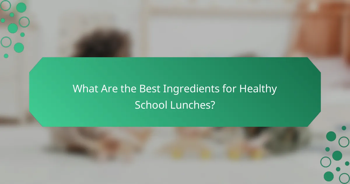 What Are the Best Ingredients for Healthy School Lunches?