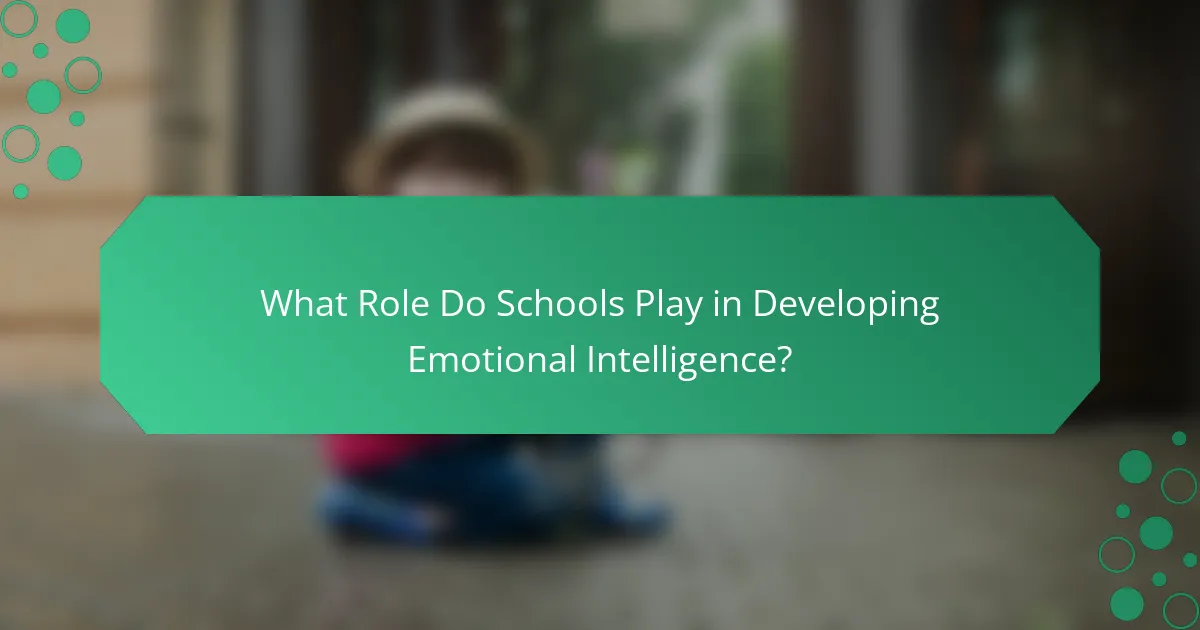 What Role Do Schools Play in Developing Emotional Intelligence?
