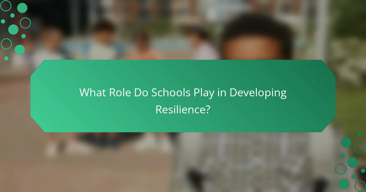 What Role Do Schools Play in Developing Resilience?